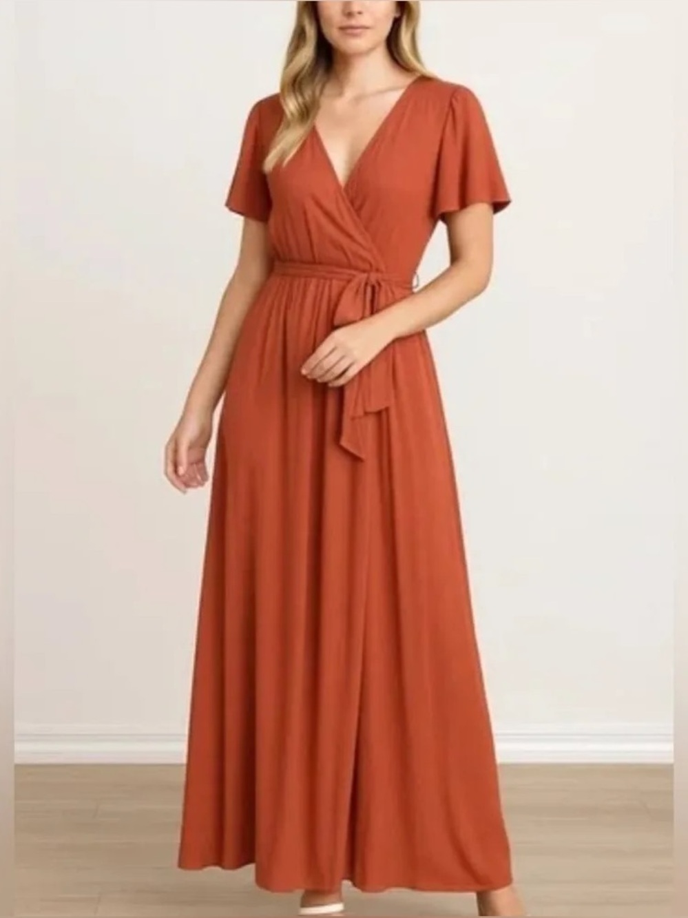 Baltic Born NWT Vaughnie Maxi‎ Dress Dusty Clay Sz M Bridesmaid Boho Wedding